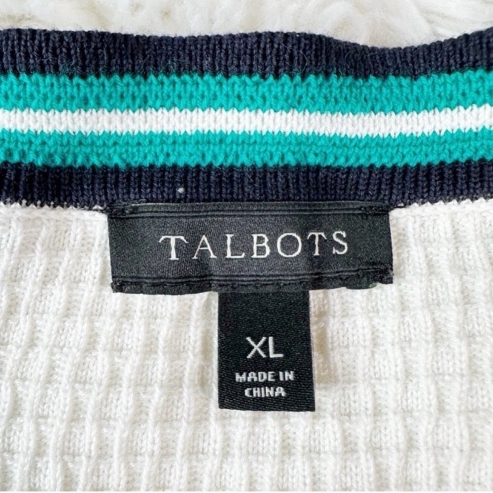 Talbots Woman Cream Knit Pearl Button Front Cardigan Sweater XL Coquette Classic - Picture 6 of 6